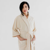 Soft & Elegant Waffle Spa Robe - Stone