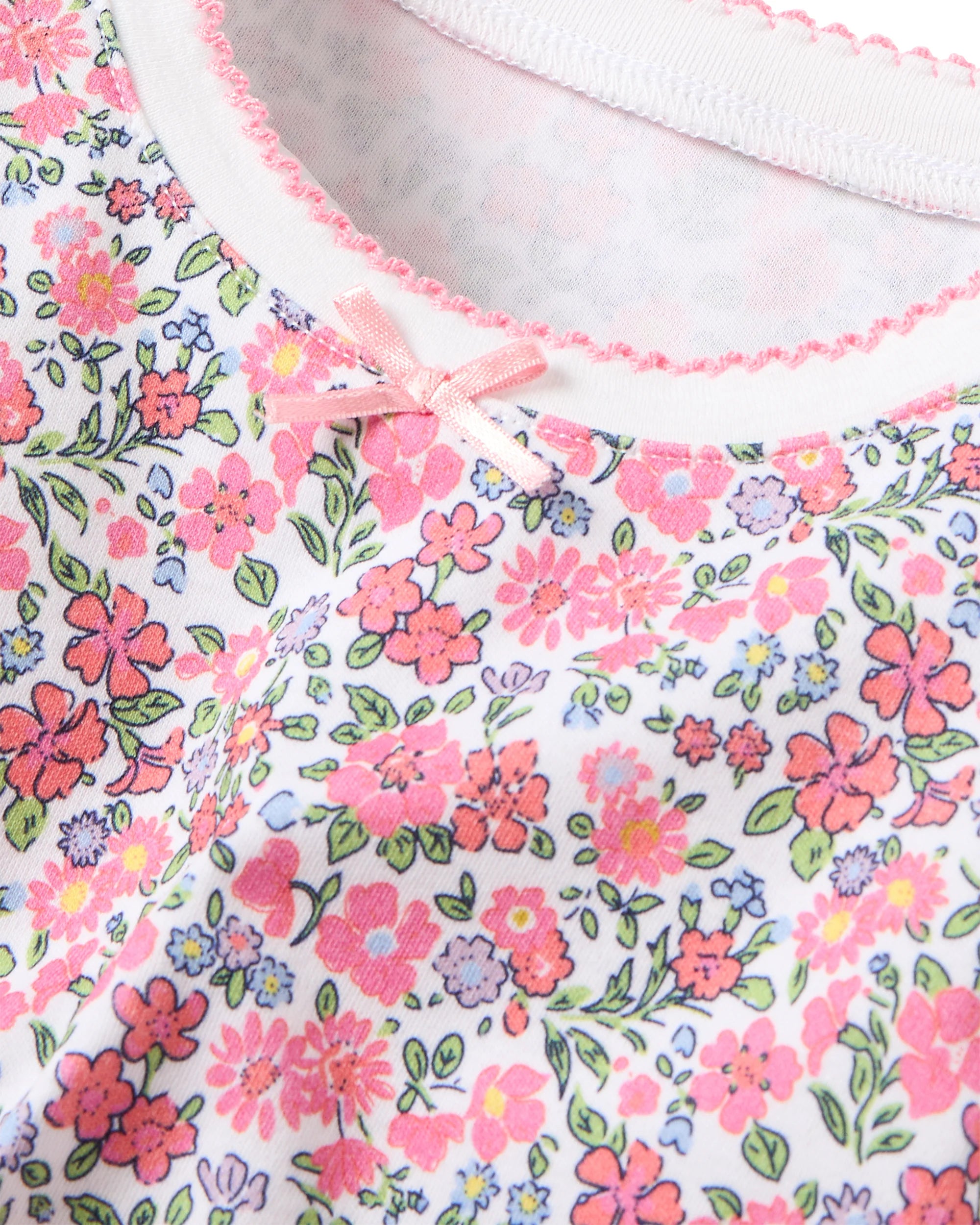 Image of Kid's Pima Snug Fit Pajama Set in Fleurs de Rose