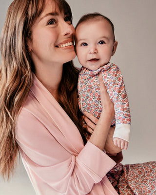 Baby's Pima Snug Fit Romper in Fleurs de Rose