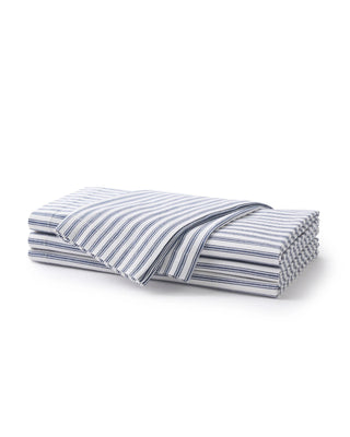 Signature Twill Table Set in Navy French Ticking