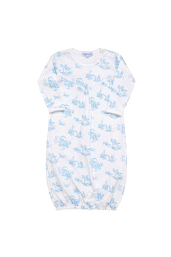 Image of Blue Toile Baby Gown
