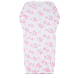 Pink Toile Baby Gown