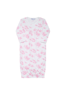 Image of Pink Toile Baby Gown