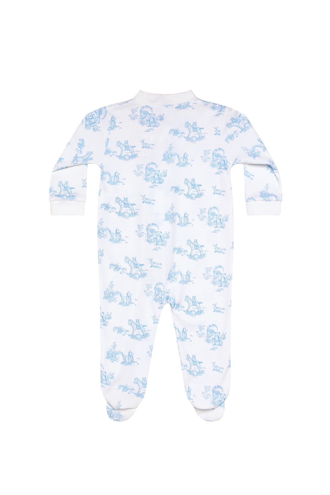 Image of Blue Toile Zipper Footie