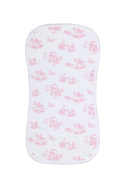 Image of Pink Toile Burp Cloth