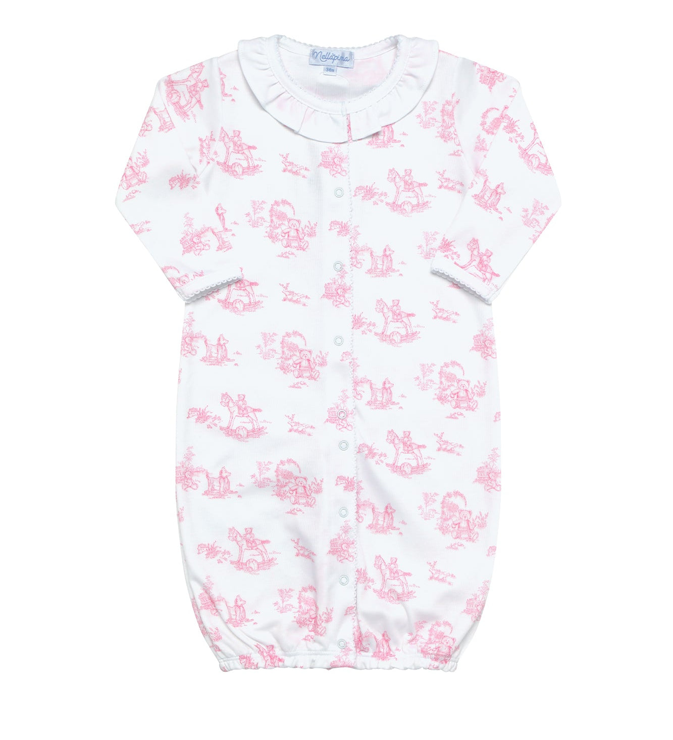 Pink Toile Baby Converter Gown