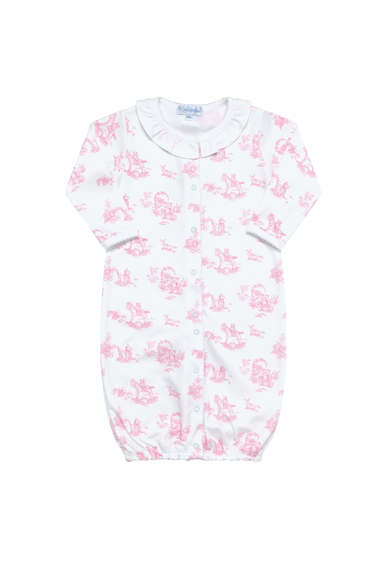 Image of Pink Toile Baby Converter Gown