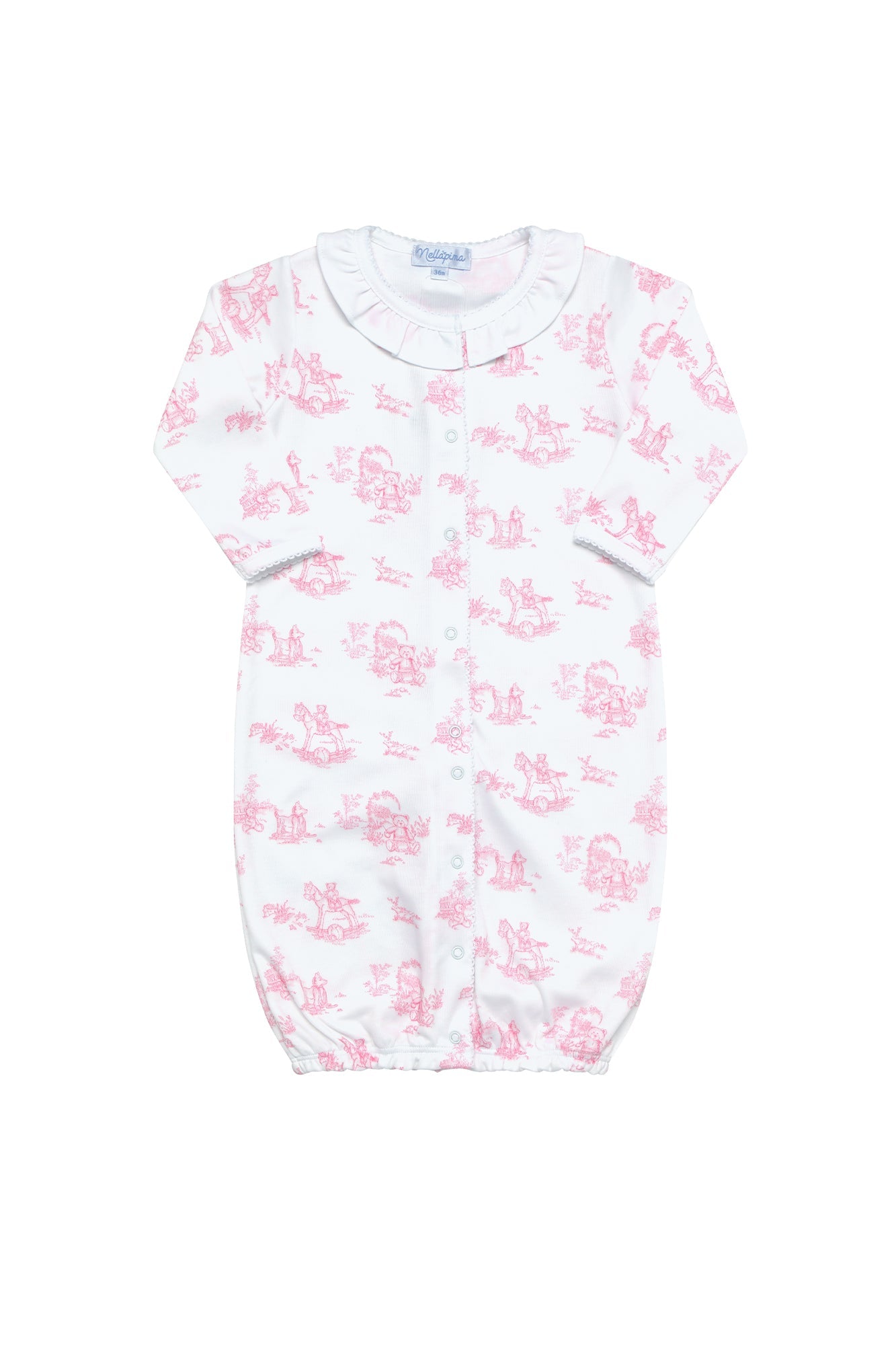 Pink Toile Baby Converter Gown