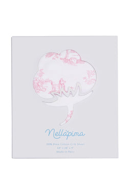 Image of Pink Toile Baby Crib Sheets