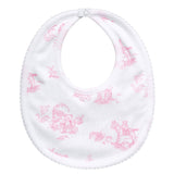 Pink Toile Baby Bib