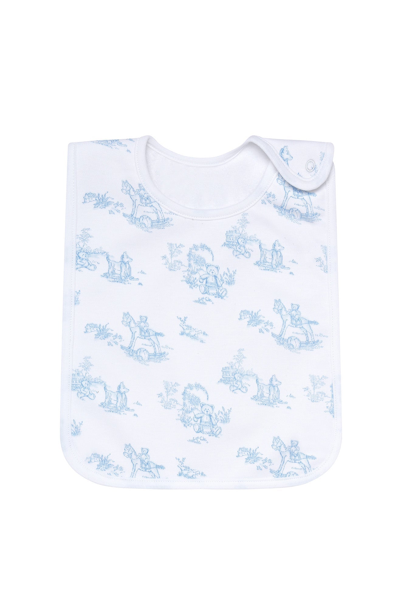 Image of Blue Toile Baby Feeding Bib