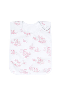Image of Pink Toile Baby Feeding Bib