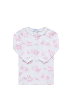 Image of Pink Toile Baby Pajamas