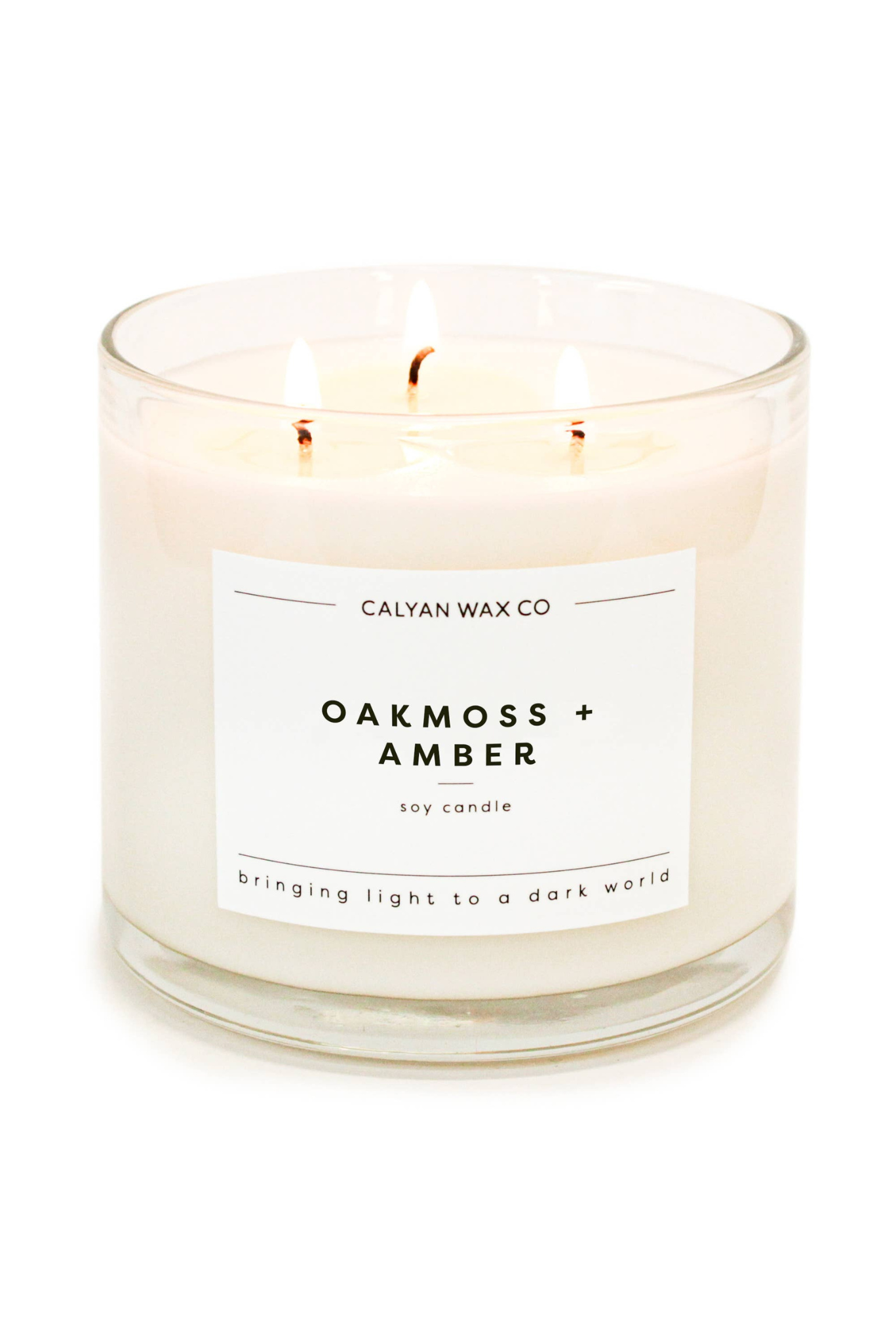 Oakmoss/Amber - 3 Wick Clear Glass Tumbler Soy Candle