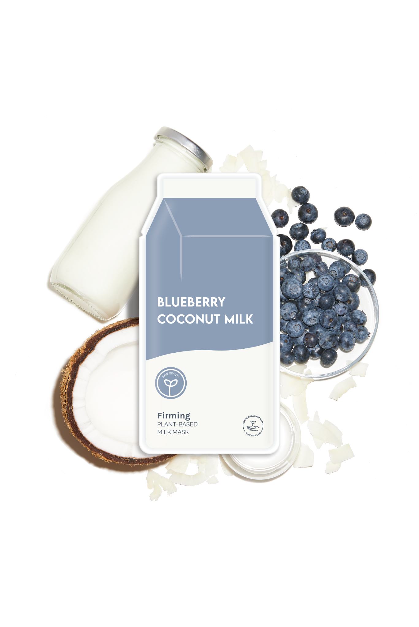 ESW Beauty - Blueberry Coconut Milk Firming Plant-Based Milk Sheet Mask