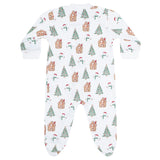 Wonderland Christmas Print Zipper Footie