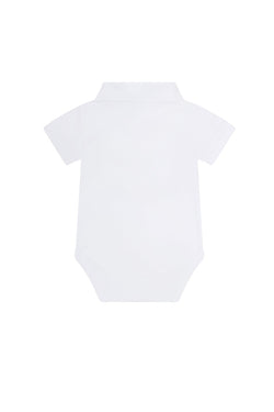 Image of White Boy Short Sleeve Onesie