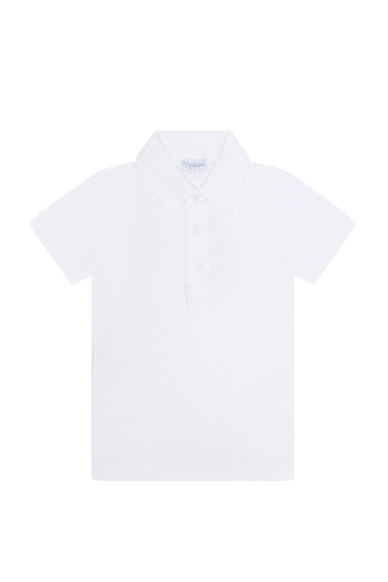 Image of White Pima Cotton Polo Shirt