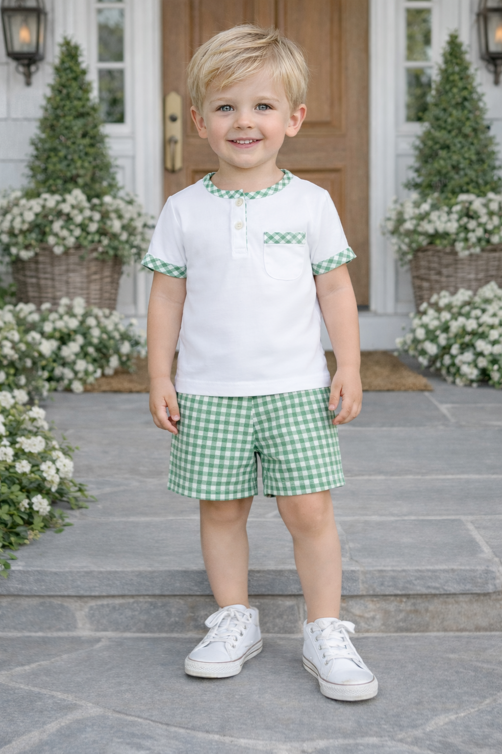 Marco and Lizzy - Cherries Collection Boys 2 pc Short Set