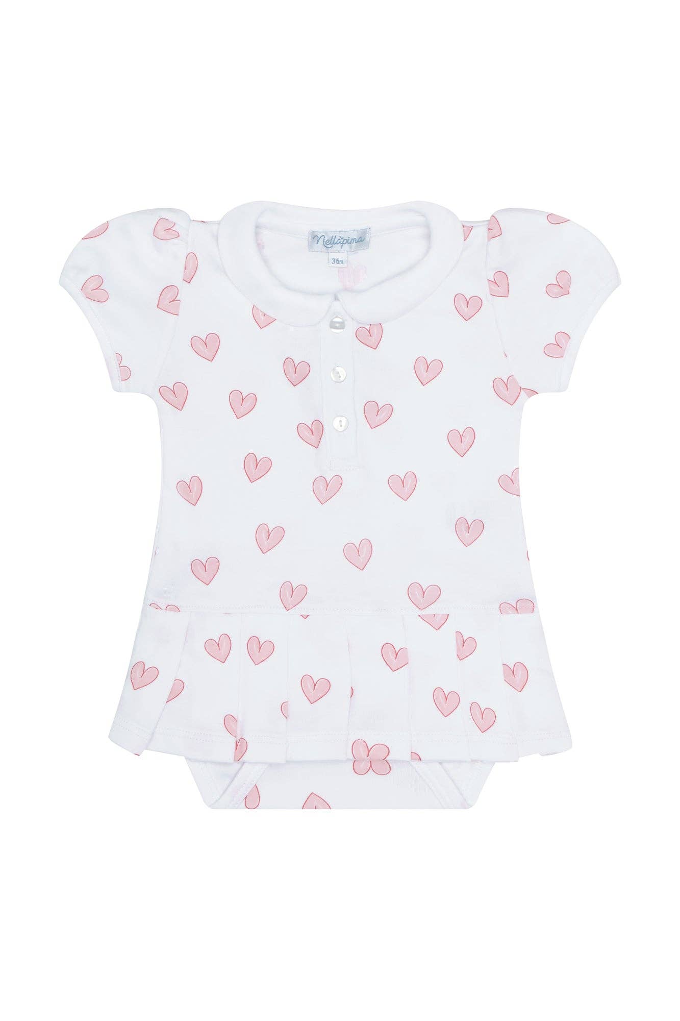 Nellapima - Pink Heart Print Onesie Dress