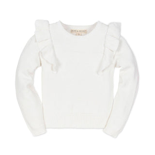 Textured Yoke Ruffle Sweater