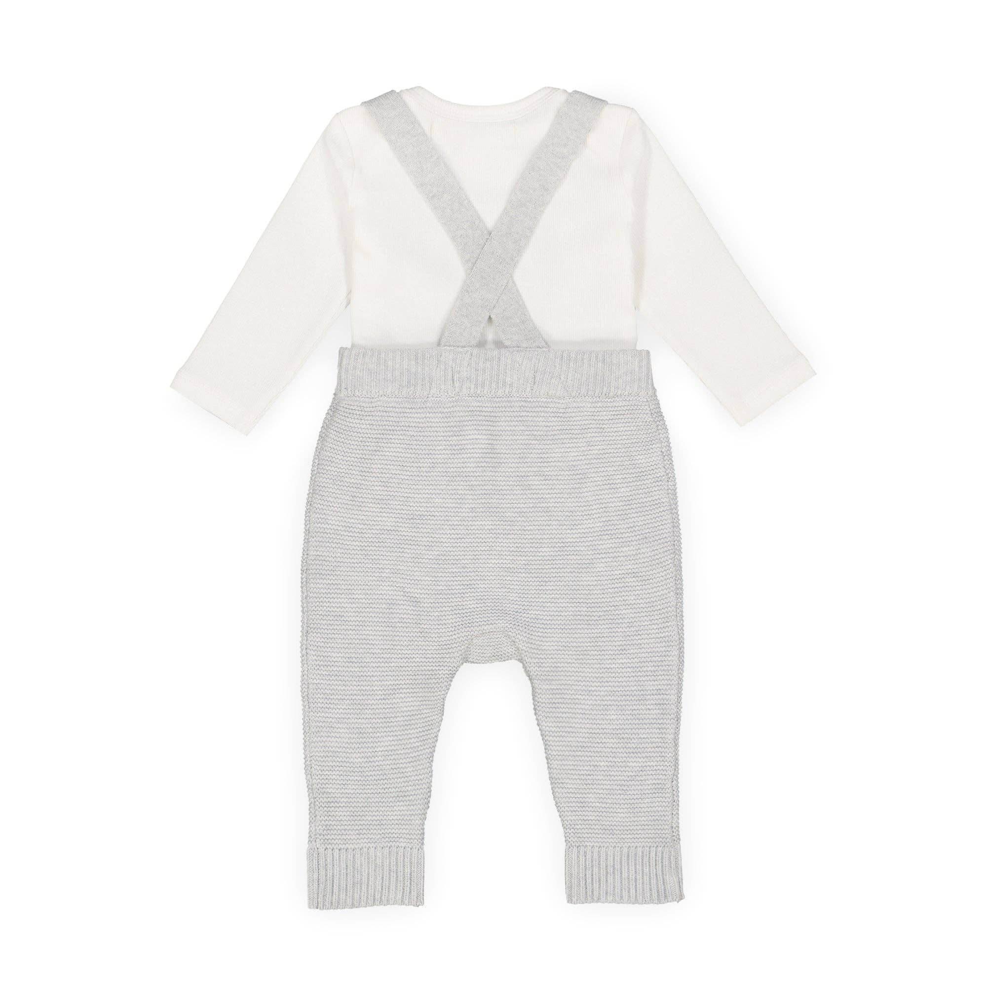 Rib Bodysuit and Sweater Overall Set