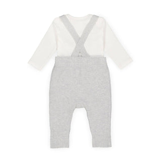 Rib Bodysuit and Sweater Overall Set