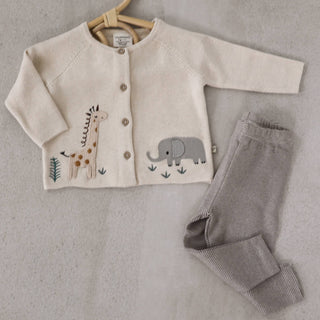 Viverano Organics - Animal Safari Embroidered Baby Cardigan Sweater (Organic)