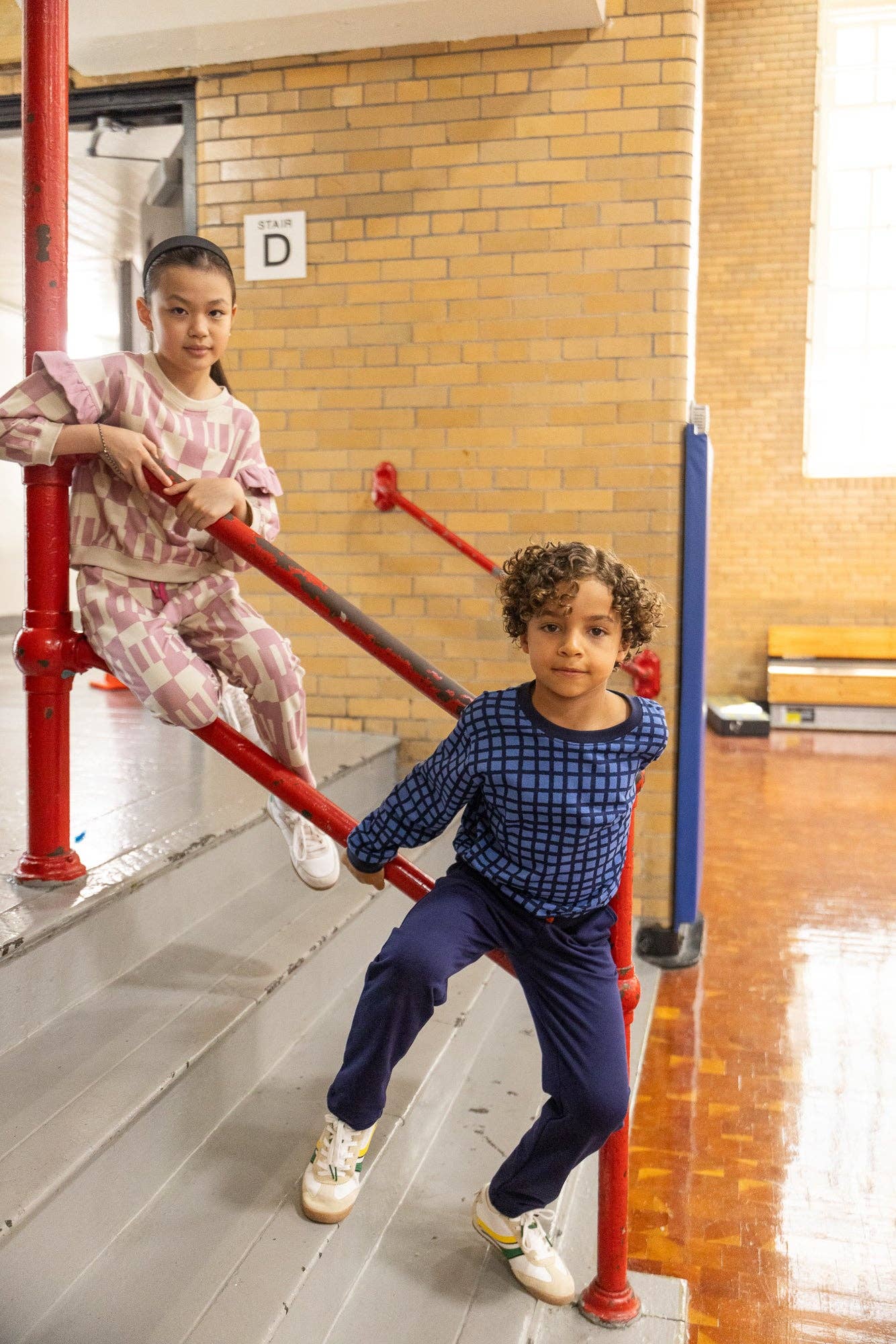 Cotton Pink Block Ruffled Sweatshirt