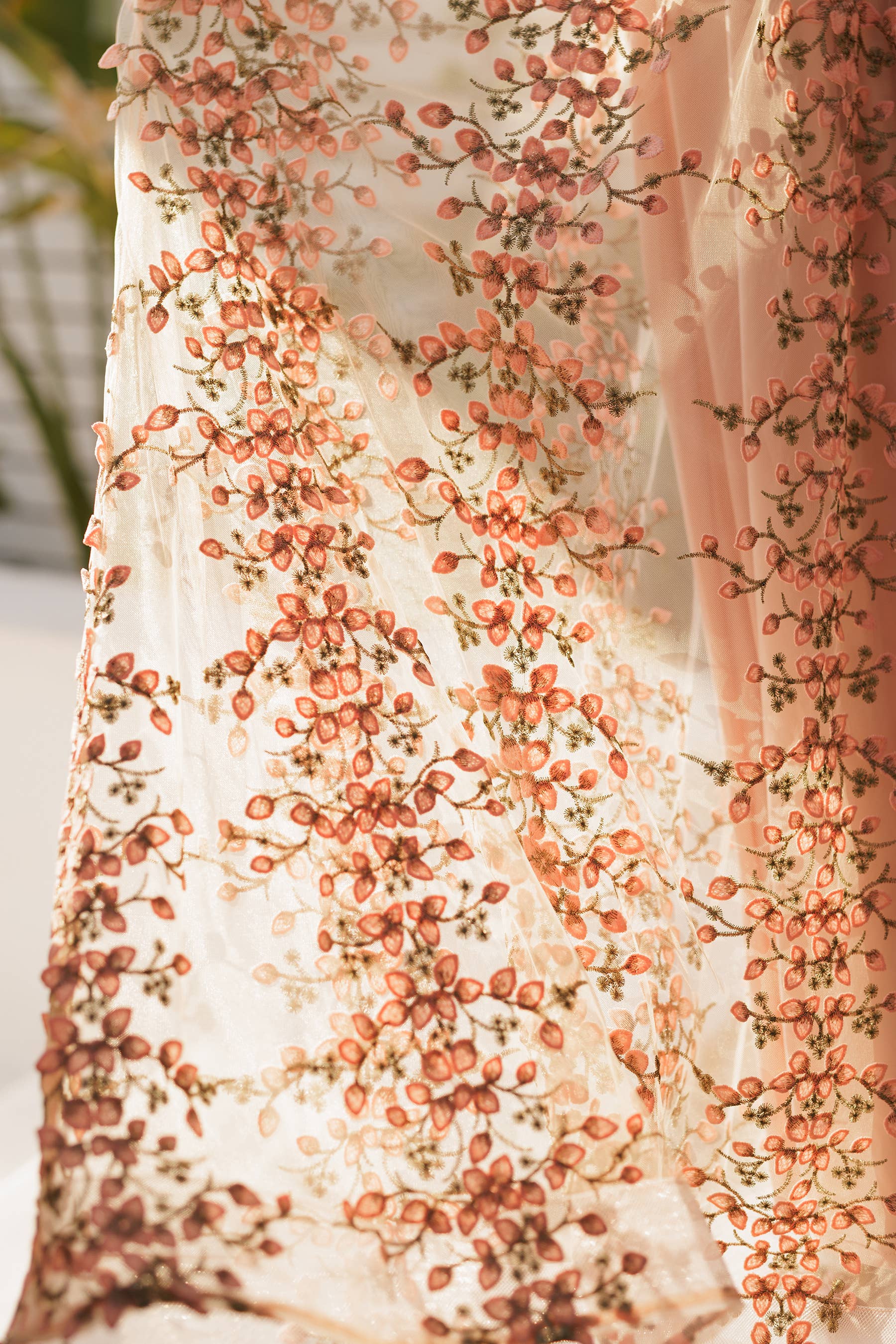 Image of Embroidered Floral Lace Maxi Dress