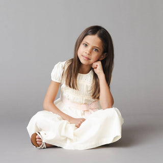 Hope and Henry - Organic Puff Sleeve Tiered Party Dress