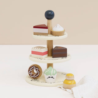 Le Toy Van - Wooden Toy Cake Stand & Selection of 7 Eco-Friendly Treats