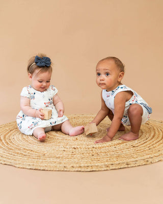 Nautical Crab Side Pocket Baby Romper