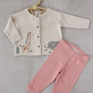 Viverano Organics - Animal Safari Embroidered Baby Cardigan Sweater (Organic)