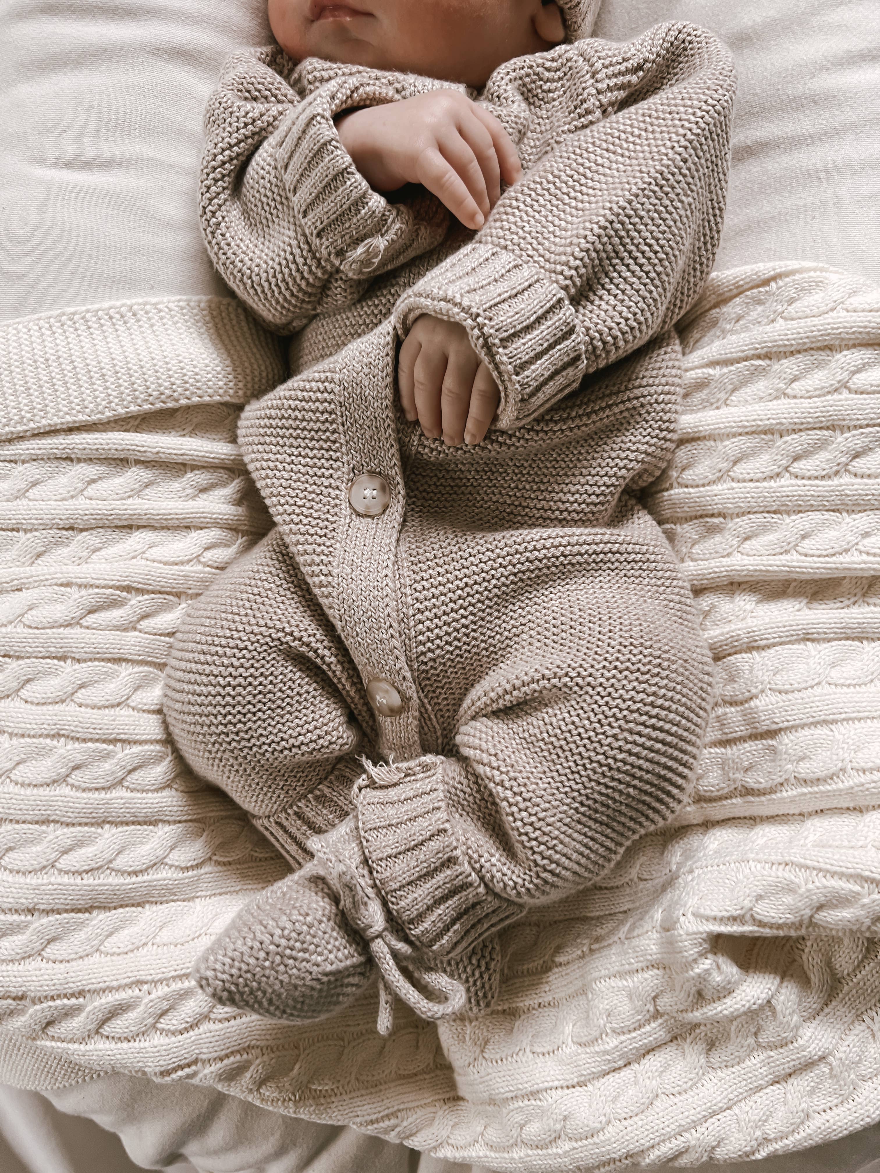 Image of Cable Knit Baby Blanket
