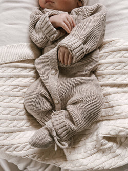 Image of Luna + Luca Cable Knit Baby Blanket