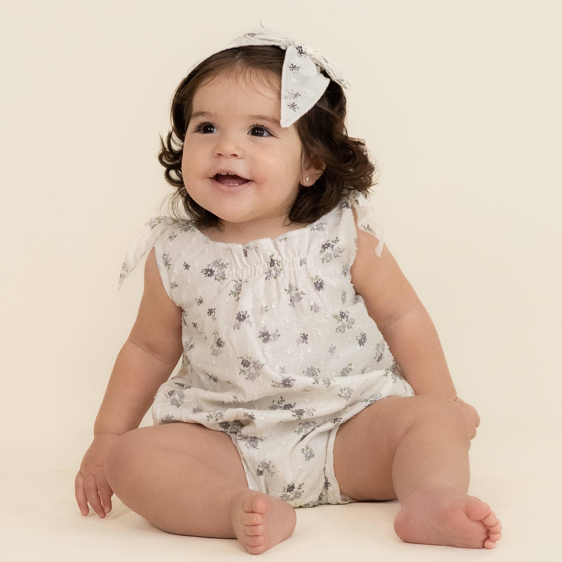 Organic Tie Shoulder Bubble Romper