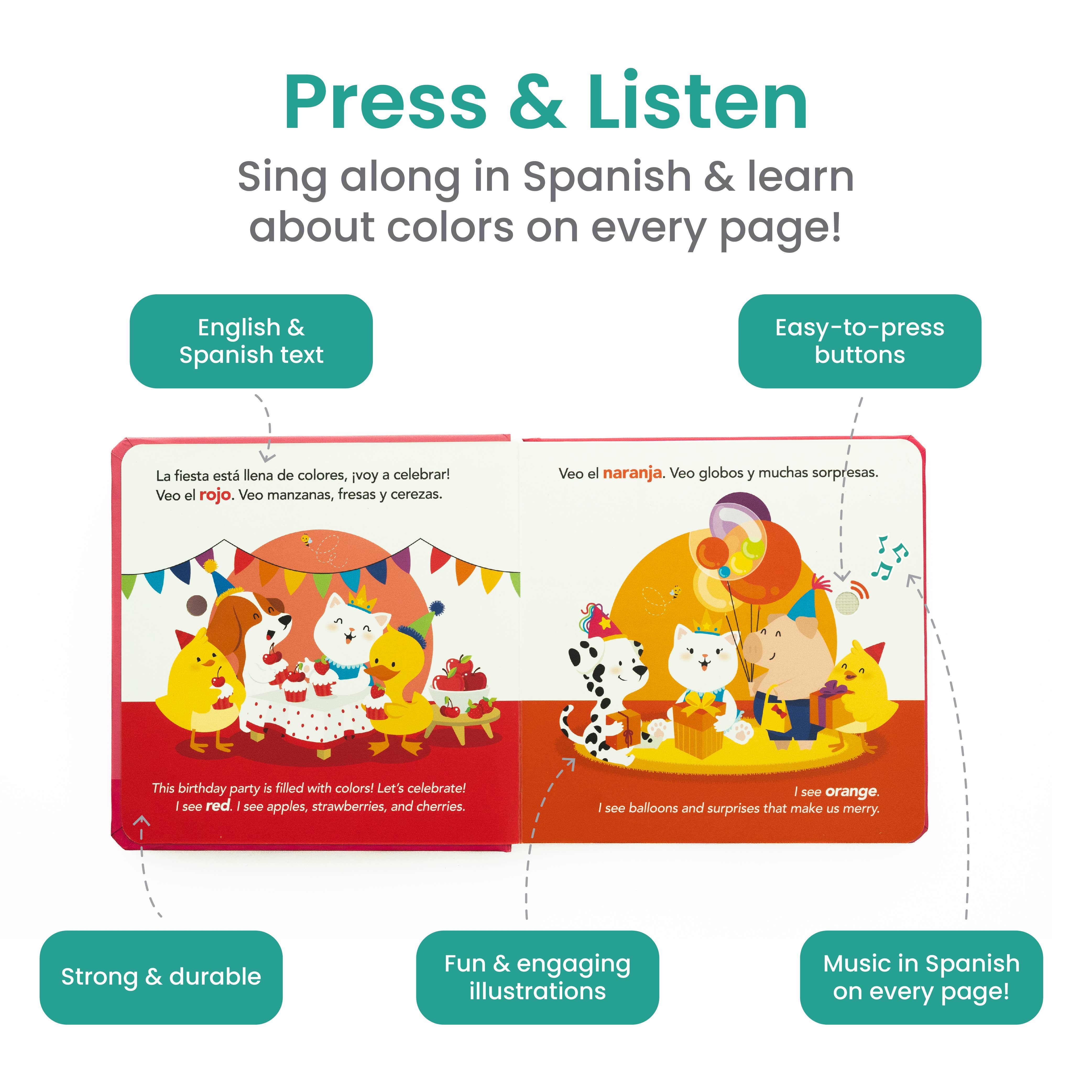 Bilingual Musical Book: Colores de la fiesta