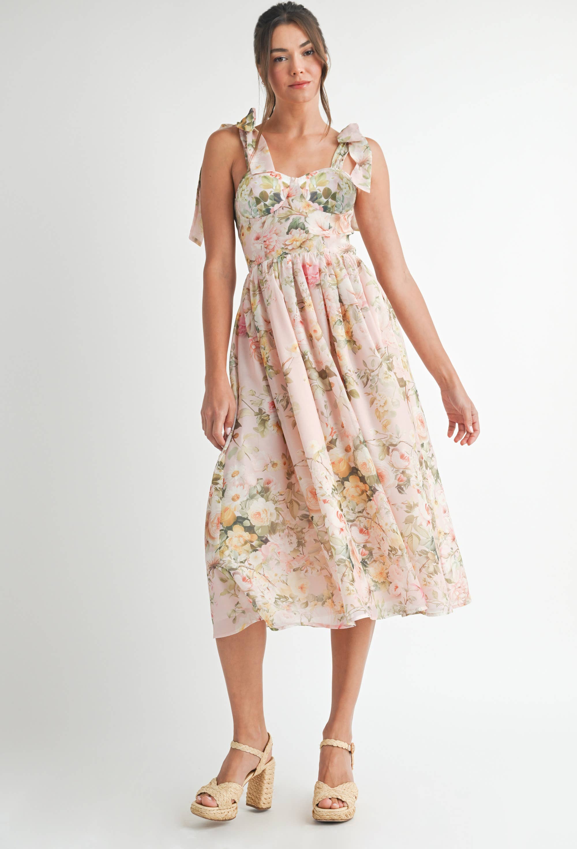 Image of Floral Printed Midi Dress