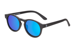 Jet Black w/ Cobalt Blue Lens  Polarized Keyhole Sunglasses