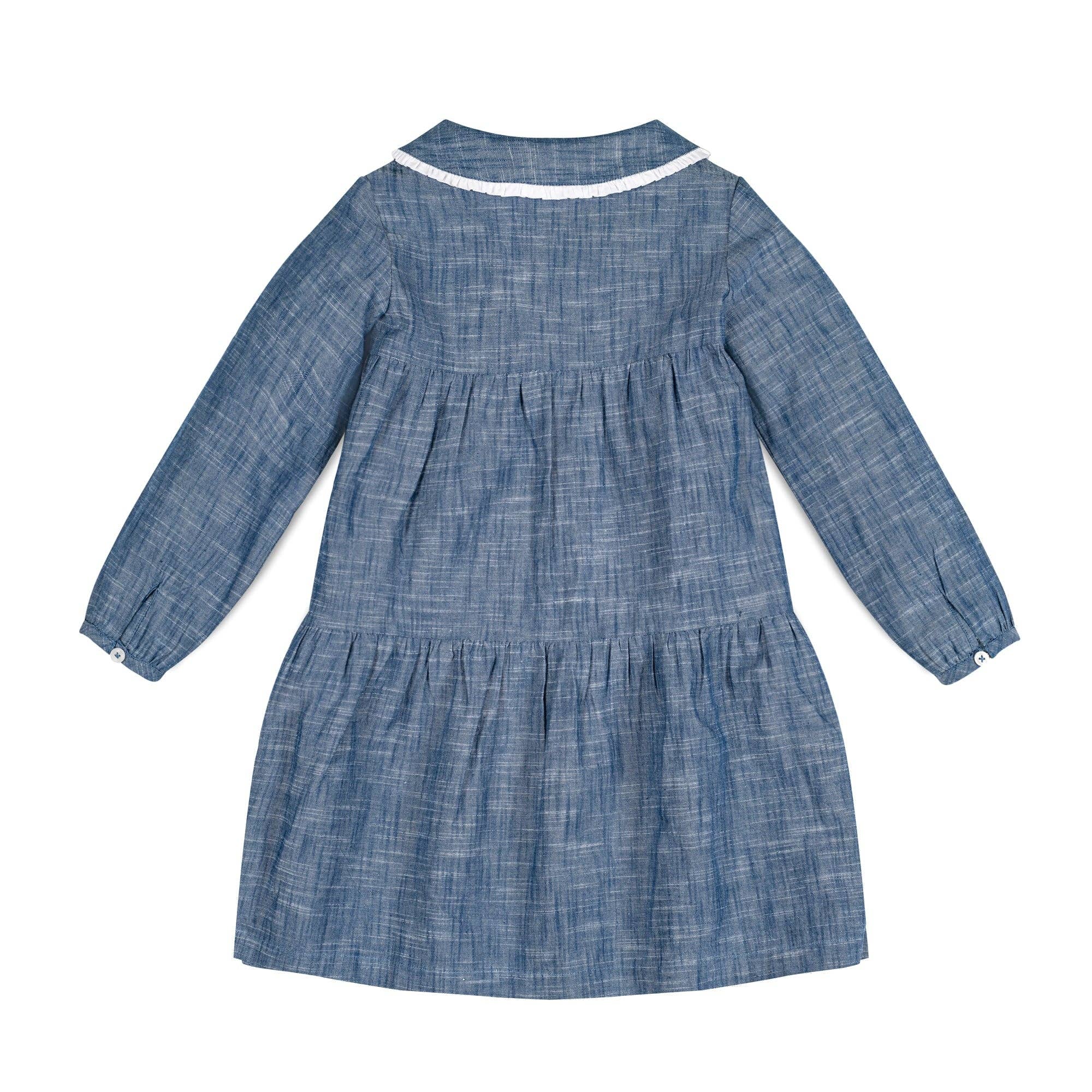 Image of Button Front Organic Chambray Dress