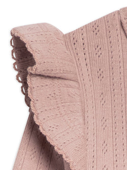 Image of Colored Organics - Addy Pointelle Flutter Sleeve Footed Romper