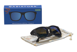 Image of Babiators - Jet Black Polarized Kid Sunglasses with Mirrored Lens