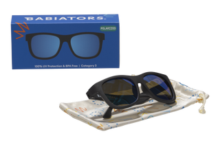 Babiators - Jet Black Polarized Kid Sunglasses with Mirrored Lens