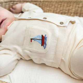 Viverano Organics - Sailboat Embroidered Pocket Baby Shirt & Pants (Organic)