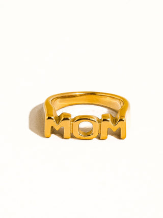 Angel 18K Gold Non-Tarnish Mom Ring