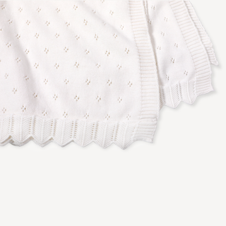 Viverano Organics - Dove White Classic Pointelle Knit Baby Blanket (Organic)