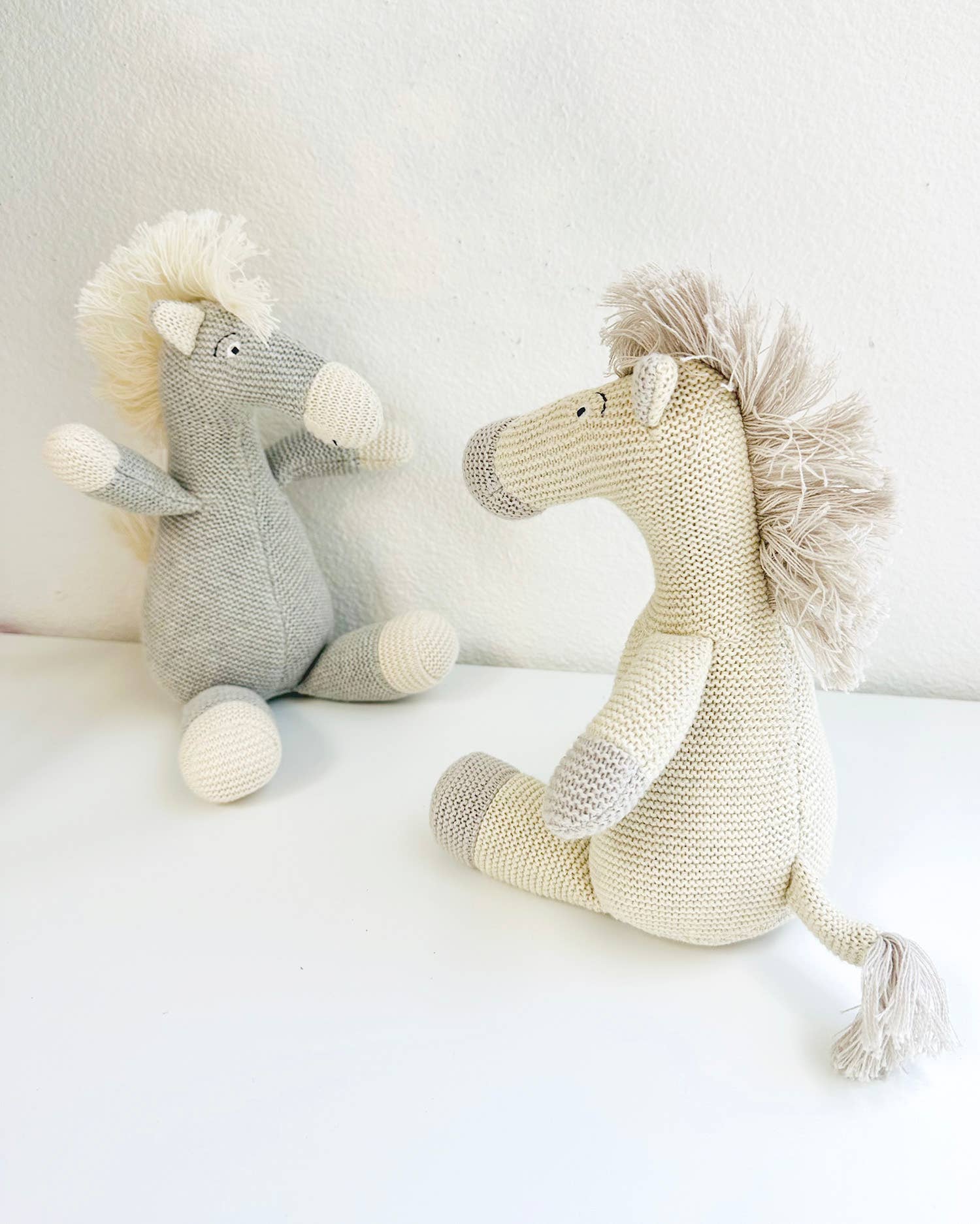 Image of Viverano Organics - Horse Knit Stuffed Animal Soft Baby Toy (Organic Cotton)