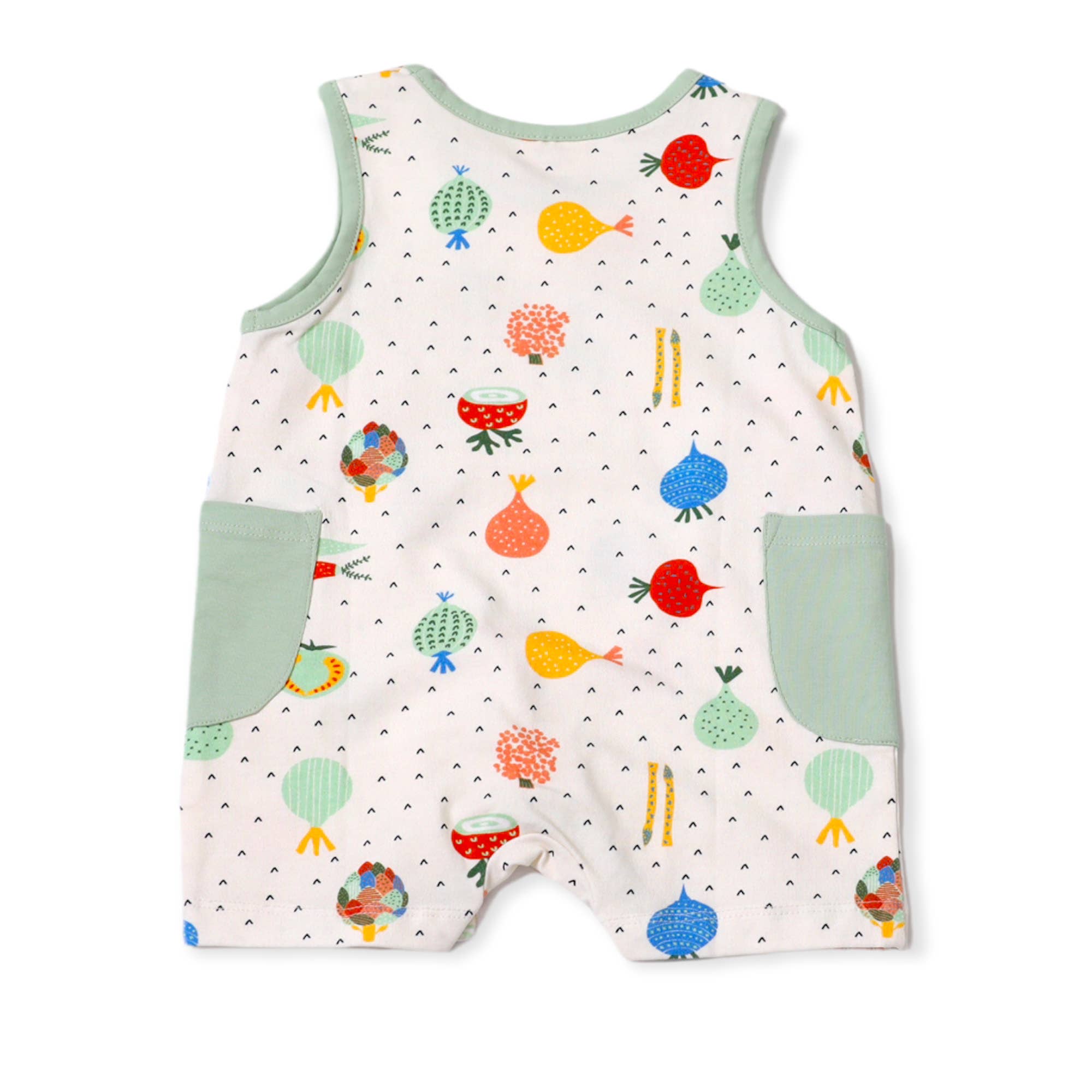 Veggie Side Pocket Shortie Baby Romper