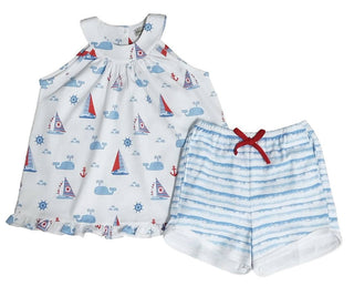 Marco and Lizzy - Nantucket Pima Cotton Girls Short Set